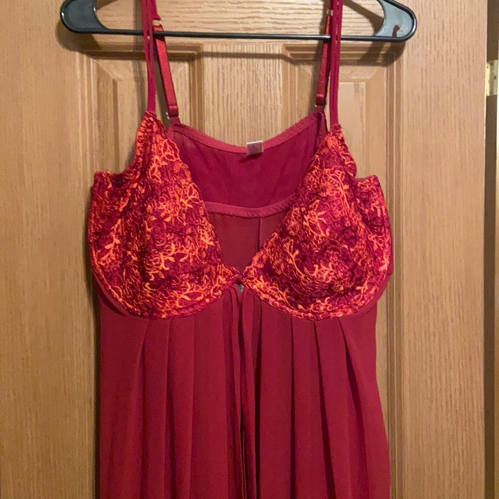 Floor length stunning red nighty
